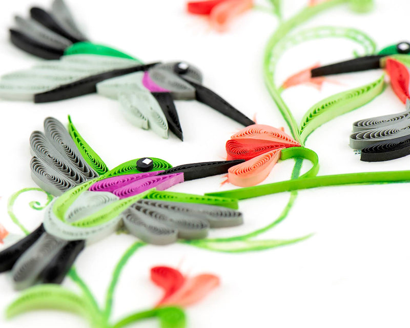 Quilled Hummingbird Trio Card