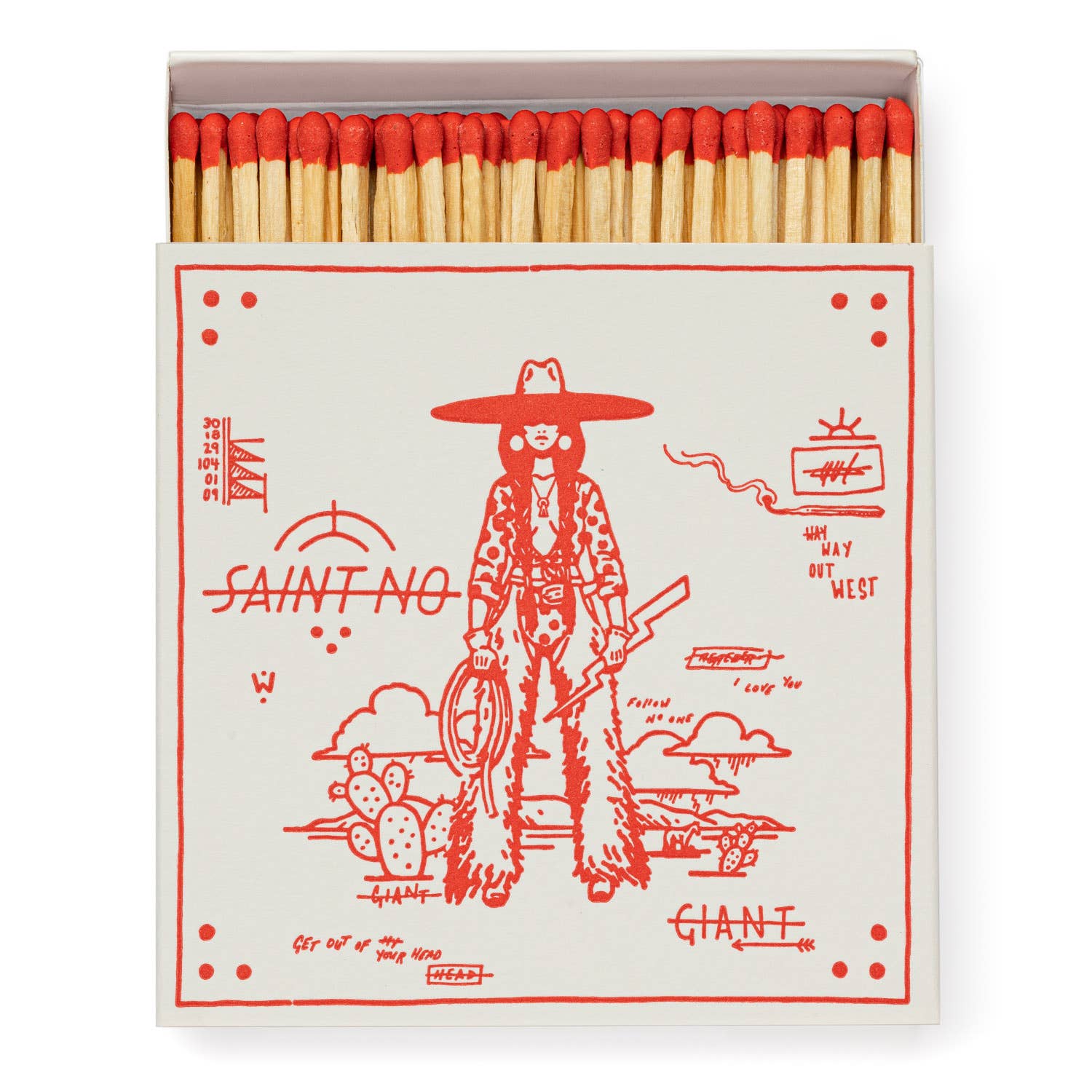 A square matchbox adorned with a lightning bolt design.