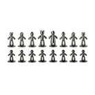 Modern Buddy chess set with mirrored board and gunmetal and silver figure pieces