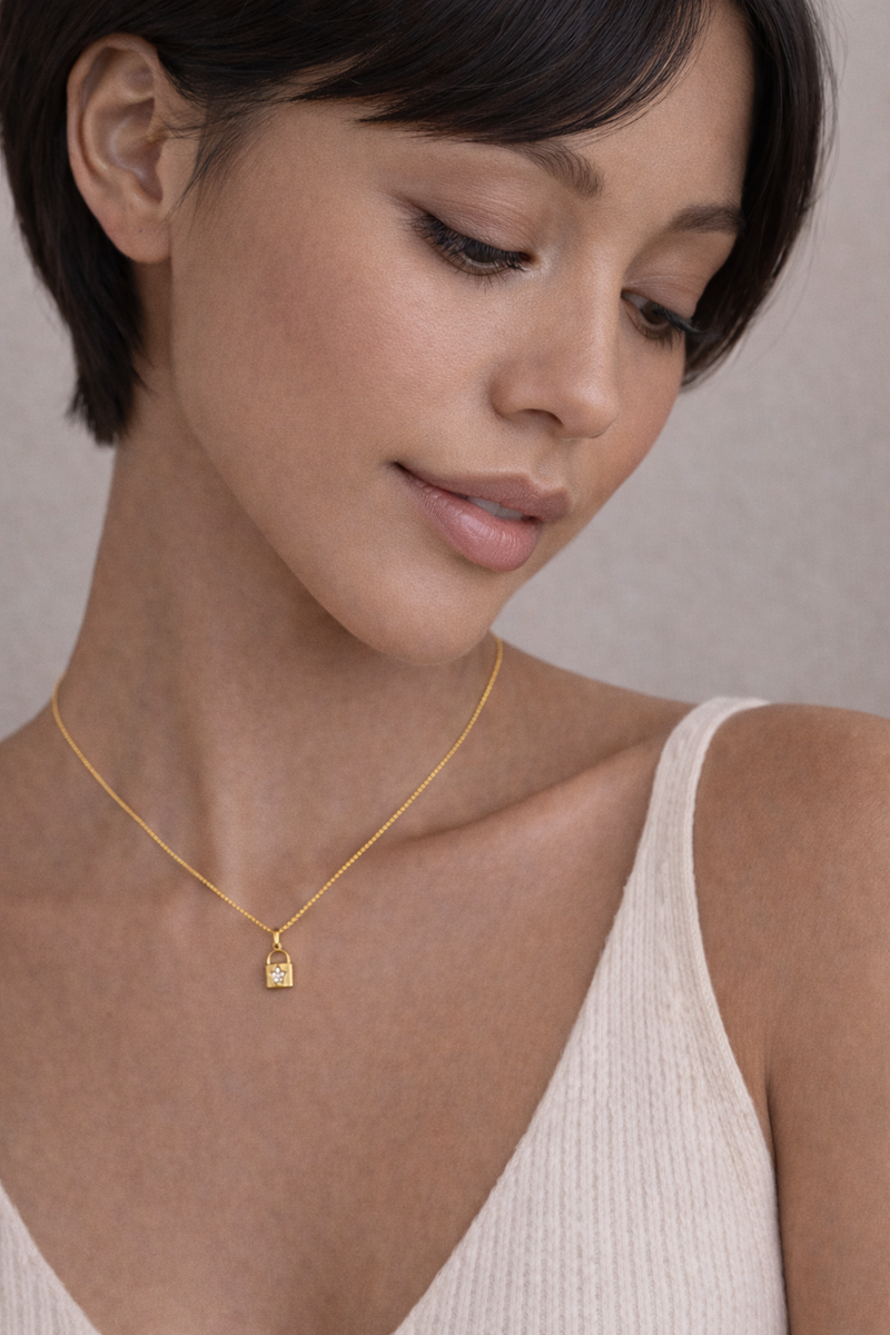 Astra Star Padlock Necklace