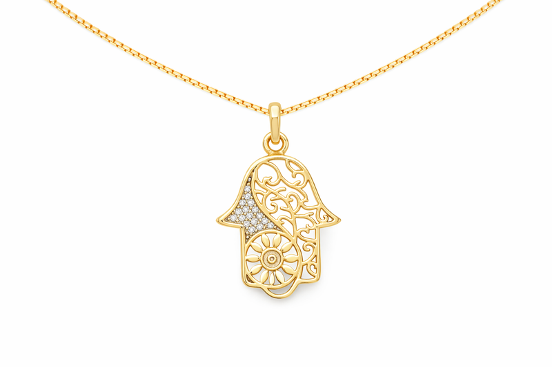 Ornate Hamsa Necklace