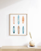Watercolor Surfboards Print