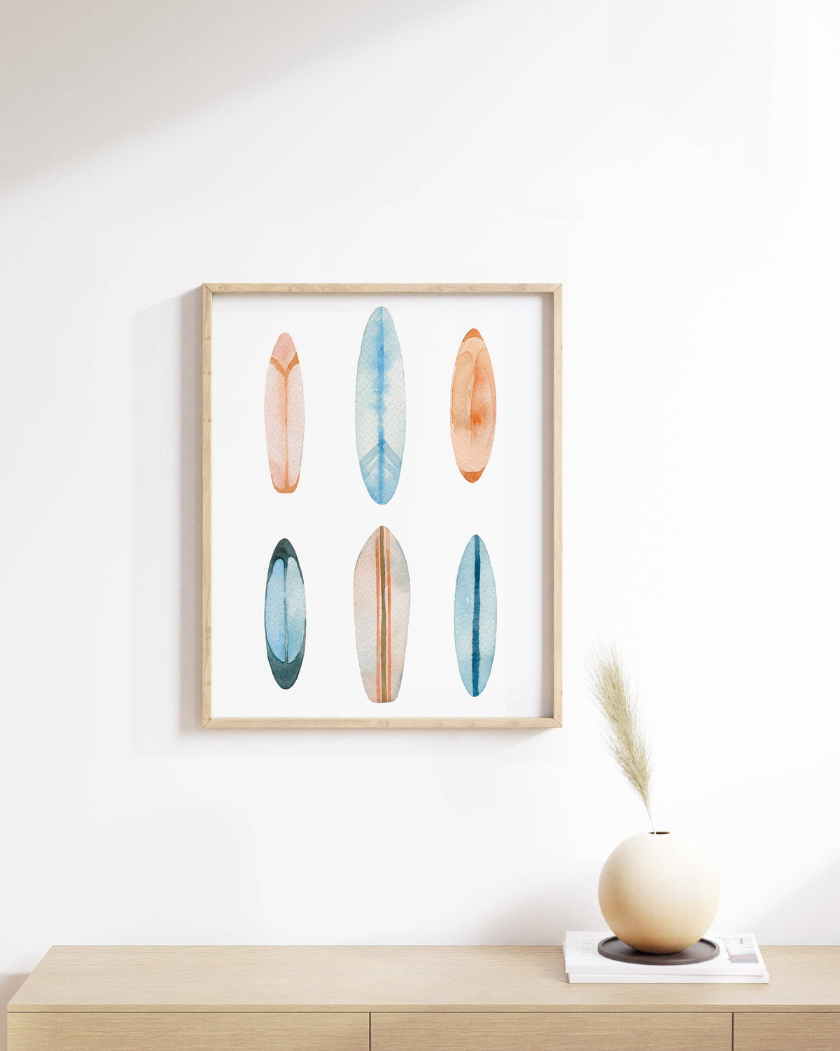 Watercolor Surfboards Print