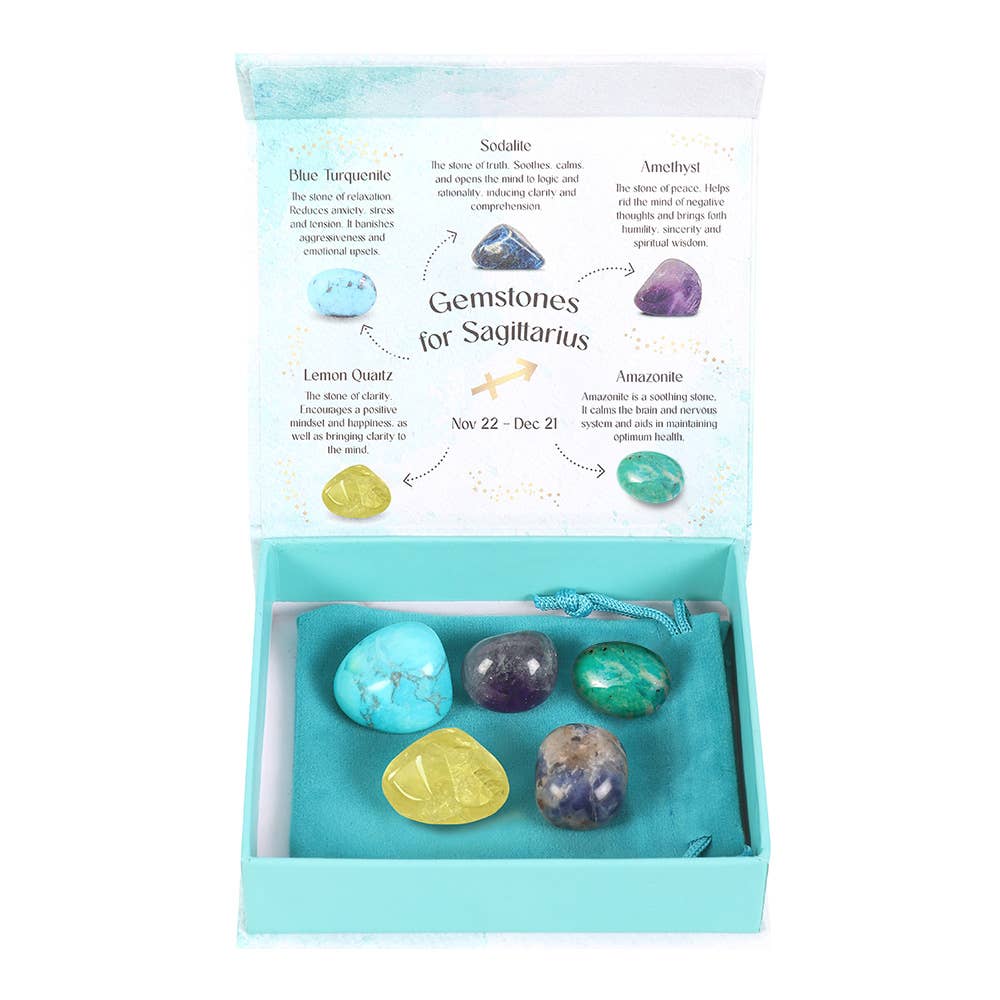 Sagittarius Crystal Set Sodalite, Blue Turquenite, Wisdom Stones