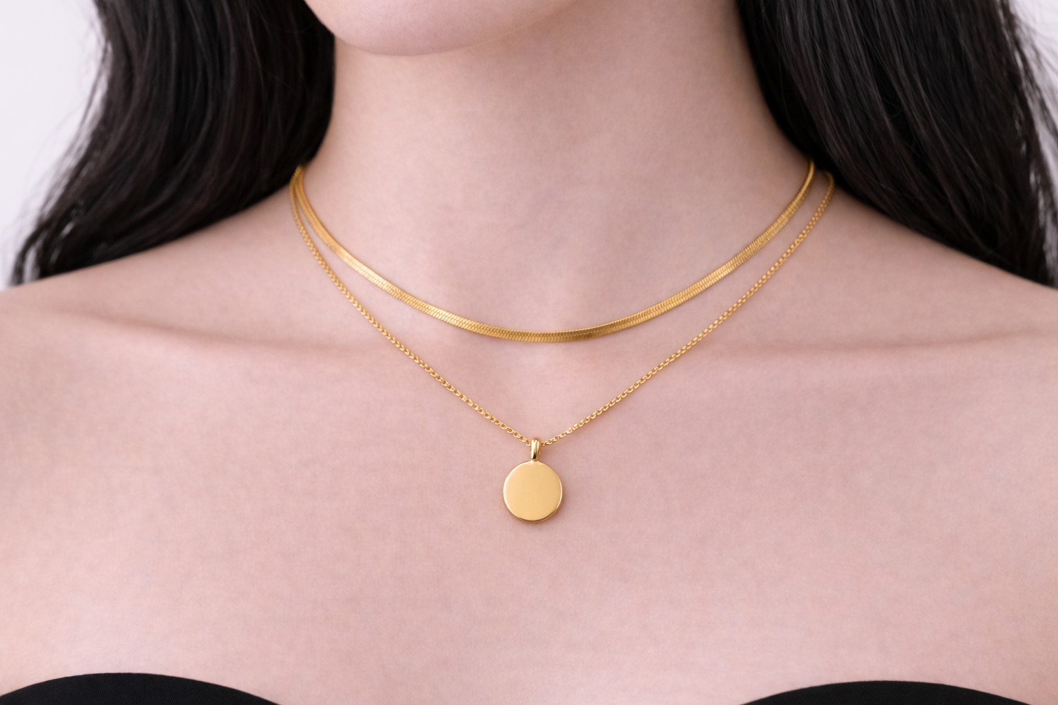 Celeste Golden Duo Necklace