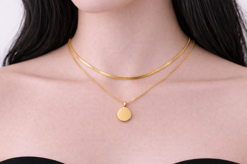 Celeste Golden Duo Necklace