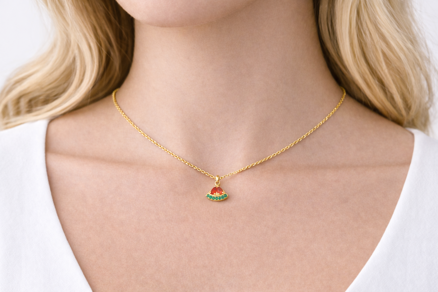 Rosie Watermelon Sparkle Necklace