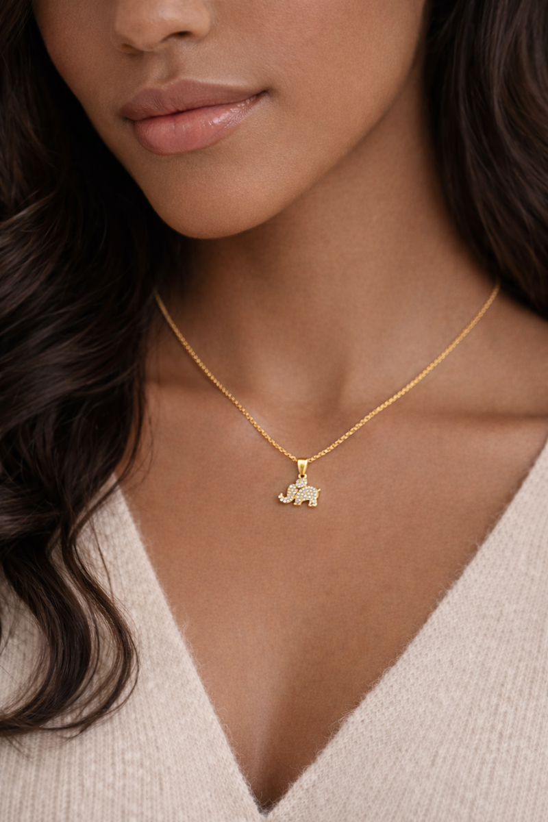 Crystal Lucky Elephant Necklace