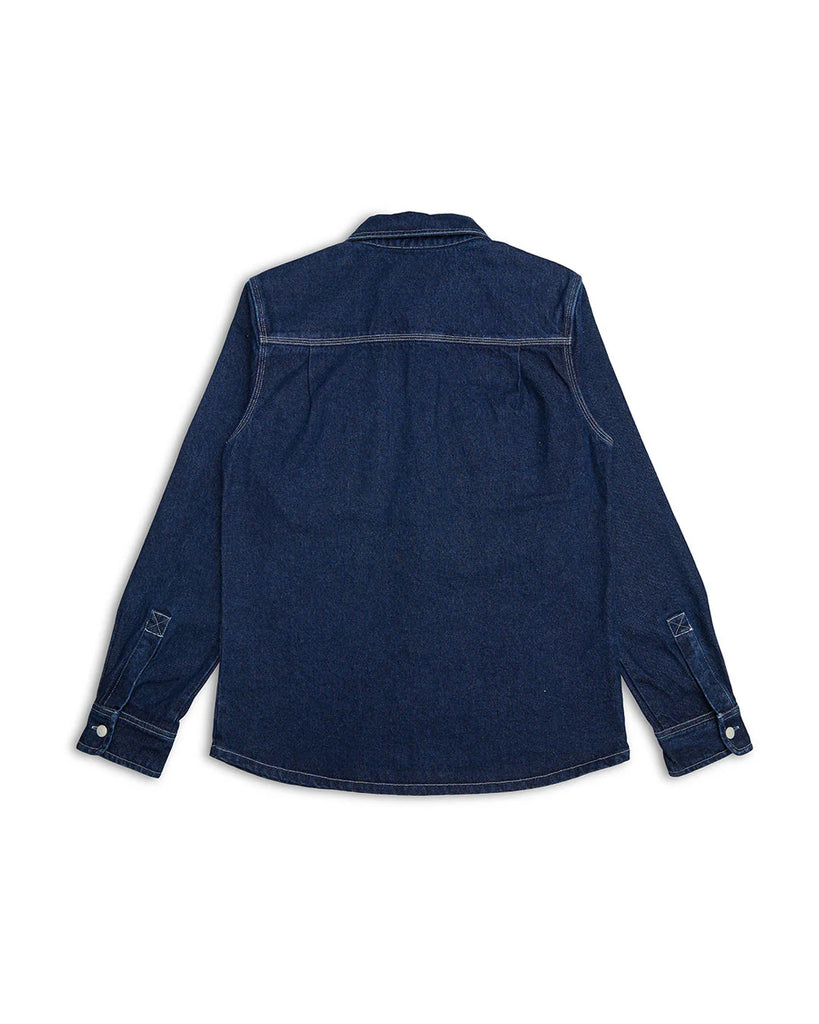 Deus Ex Machina indigo denim shirt with button front and chest pockets