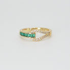 Broadway Ring: Sparkling green stones adorn this glamorous piece, epitome of elegance.
