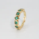 Catalina Ring: Mesmerizing green stones arranged in sleek square shapes, epitome of modern elegance.