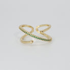  Prospect Ring: Mesmerizing green stones, adding a pop of color and sophistication.