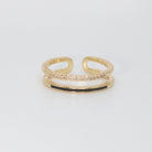 Hutton Ring - Modern accessory with two elegant lines, one in striking black.