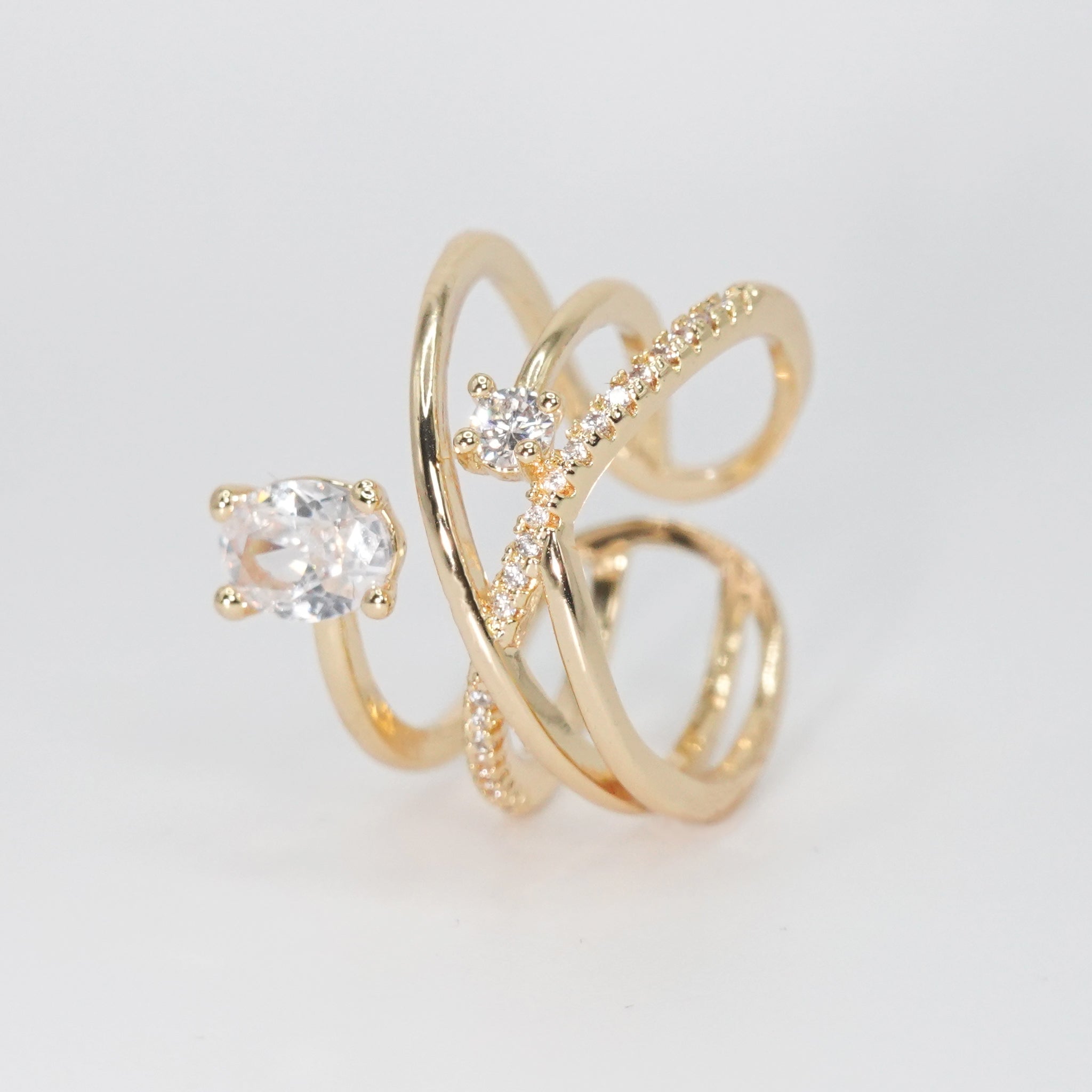 Roxbury Ring - Chic accessory with sleek lines and sparkling stones.
