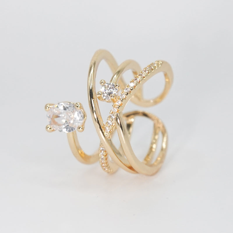 Roxbury Ring - Chic accessory with sleek lines and sparkling stones.
