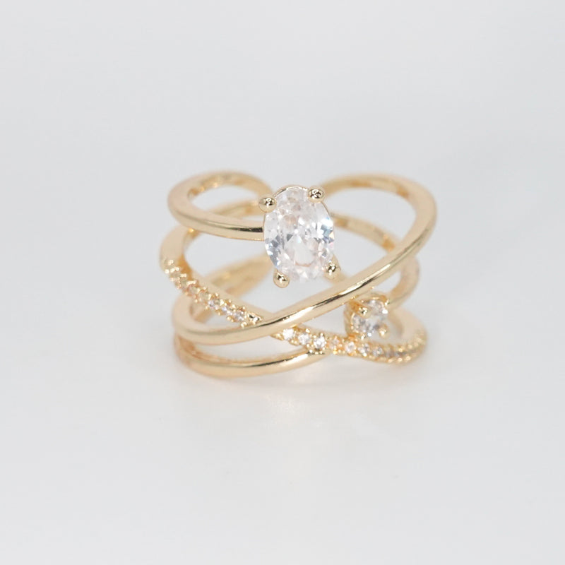 Roxbury Ring - Chic accessory with sleek lines and sparkling stones.