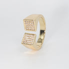 Mullholland Ring - Exquisite design with two intersecting squares adorned with dazzling stones.