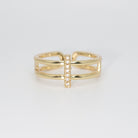 Rexford Ring - Elegant design with intersecting lines and sparkling stones.
