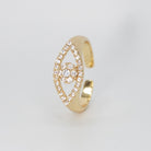 Encinal Ring - Sterling silver ring with eye motif, intricate detailing.