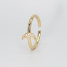 Zuma Ring - Delicate new moon motif with shimmering stones.