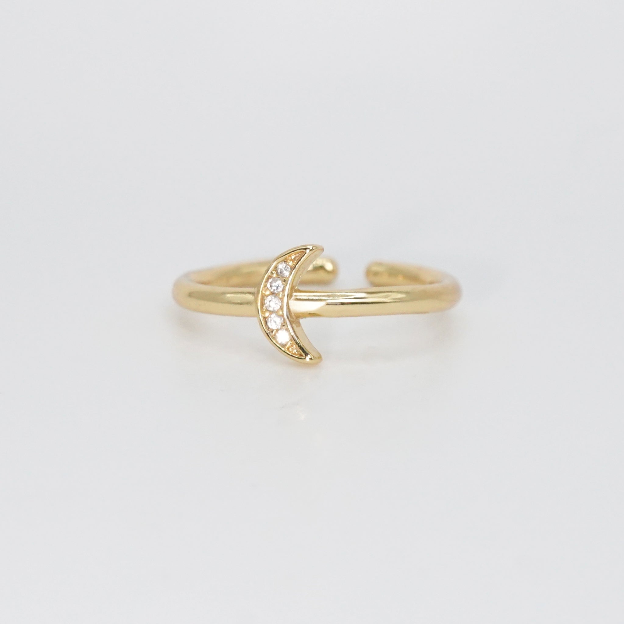 Zuma Ring - Delicate new moon motif with shimmering stones.
