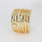 Trancas Ring - Bold design with two small, shiny stones.