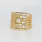 Trancas Ring - Bold design with two small, shiny stones.