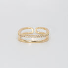 Bonsall Ring - Refined accessory with two sleek lines, one adorned with shimmering stones.
