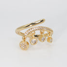 Ellice Ring - Sterling silver ring with attached charms featuring shimmering stones.