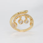 Ellice Ring - Sterling silver ring with attached charms featuring shimmering stones.