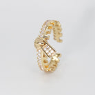 Reefer Ring - Zipper-shaped design with shiny stones.