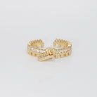 Reefer Ring - Zipper-shaped design with shiny stones.