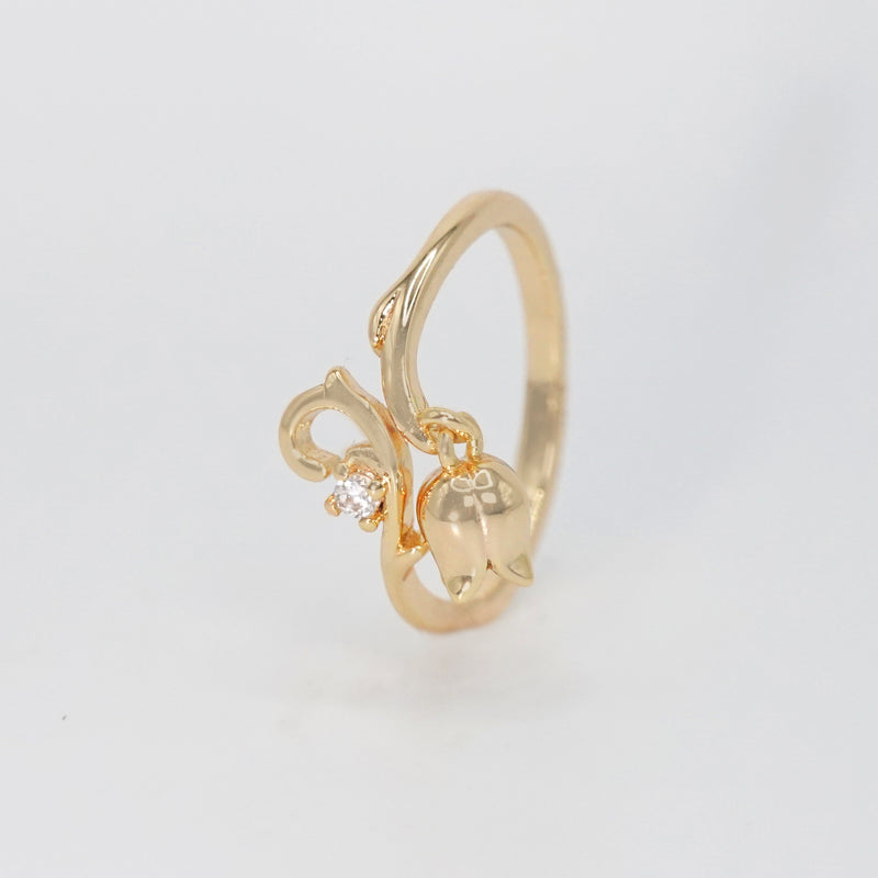 Cuthbert Ring - Sterling silver ring with attached tulip motif.