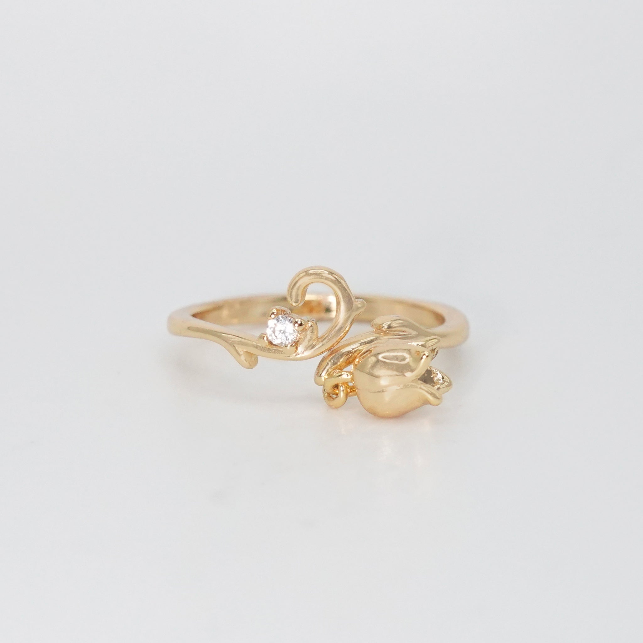 Cuthbert Ring - Sterling silver ring with attached tulip motif.