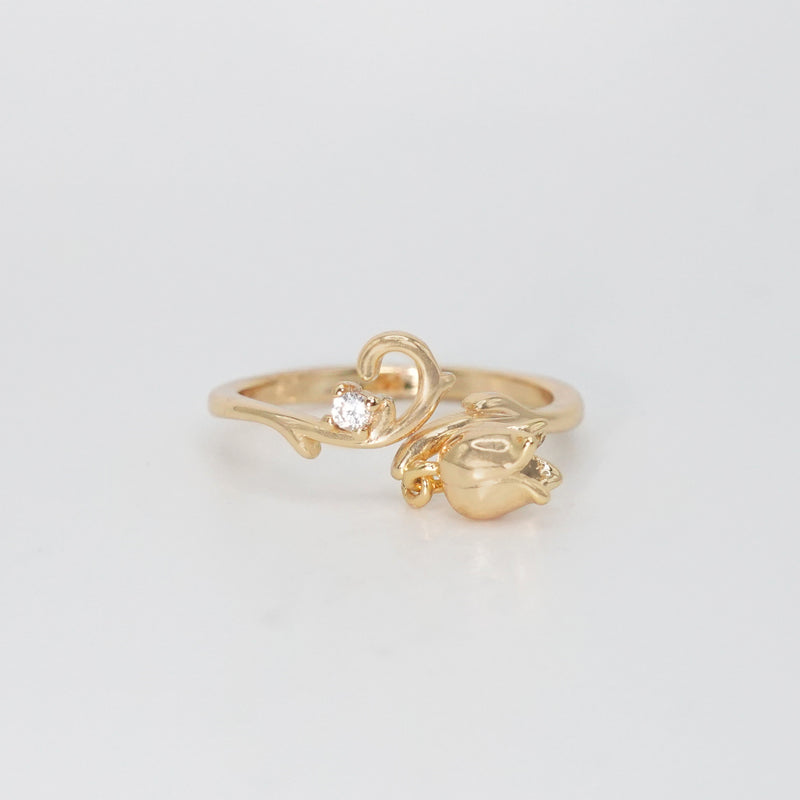 Cuthbert Ring - Sterling silver ring with attached tulip motif.