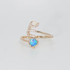 Virgo Ring: Maiden symbol with shimmering stones surrounding an opal, epitome of perfection.