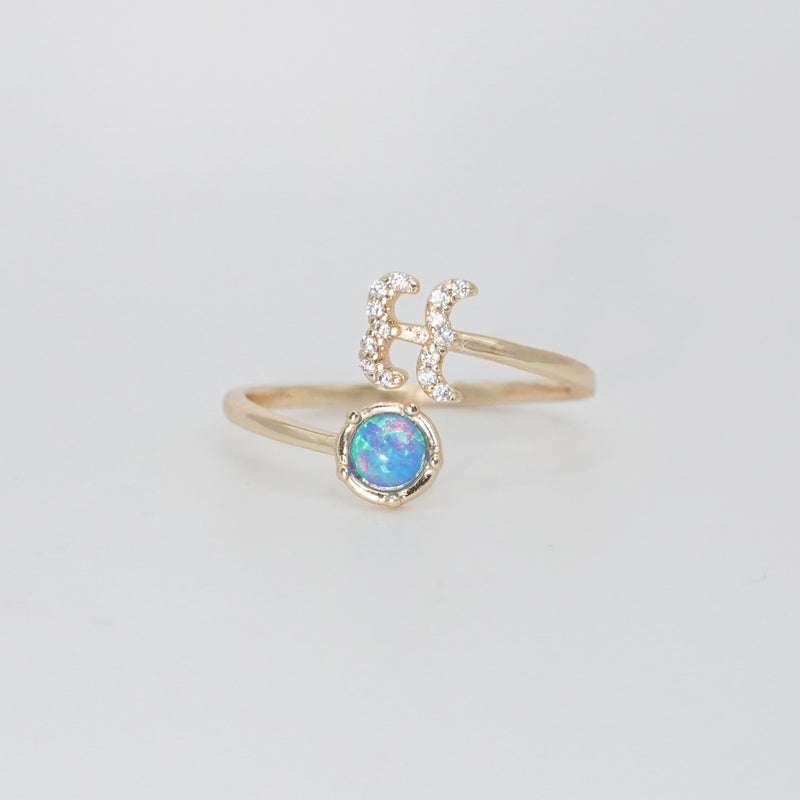 Aquarius Ring: Water symbol in opal and shimmering stones, epitome of individuality.
