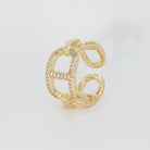Mabery Ring: Adorned with dazzling shiny stones, exuding elegance and sparkle.