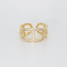 Mabery Ring: Adorned with dazzling shiny stones, exuding elegance and sparkle.