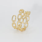 Merivale Ring: Unique chain-shaped design spiraling gracefully around the finger, epitome of modern elegance.