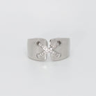 Sterling silver Stradella Ring with cross design and shimmering stones, epitome of elegance and unity.
