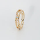 Wilshire Ring - Striking accessory with colorful line intersecting sleek lines.