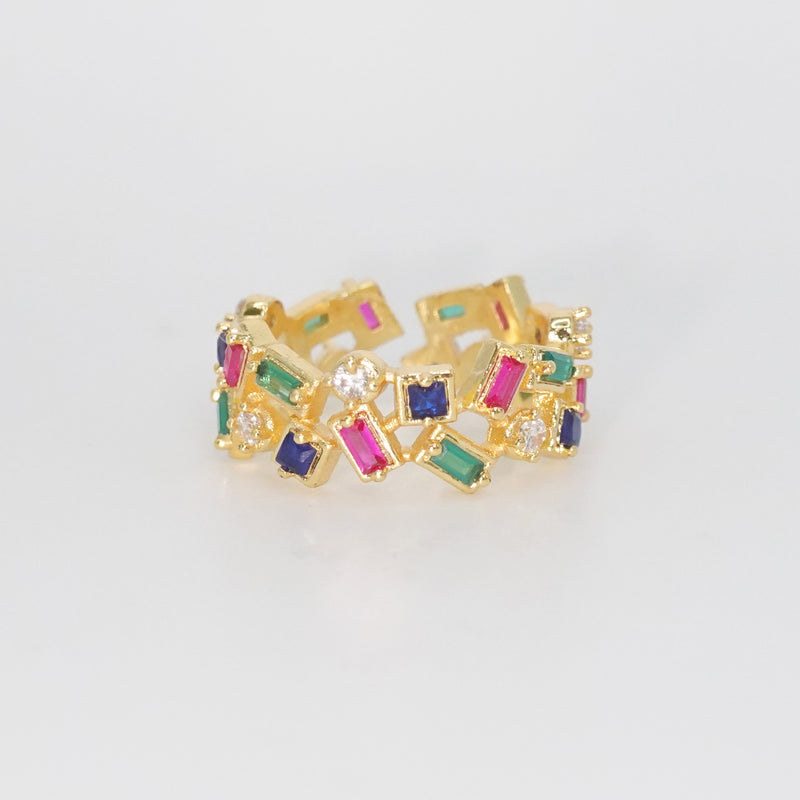 Normandie Ring - Eye-catching accessory adorned with colorful stones.