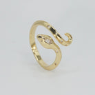 Sterling silver Bonnell Ring, sleek snake-inspired design, a symbol of power and grace.