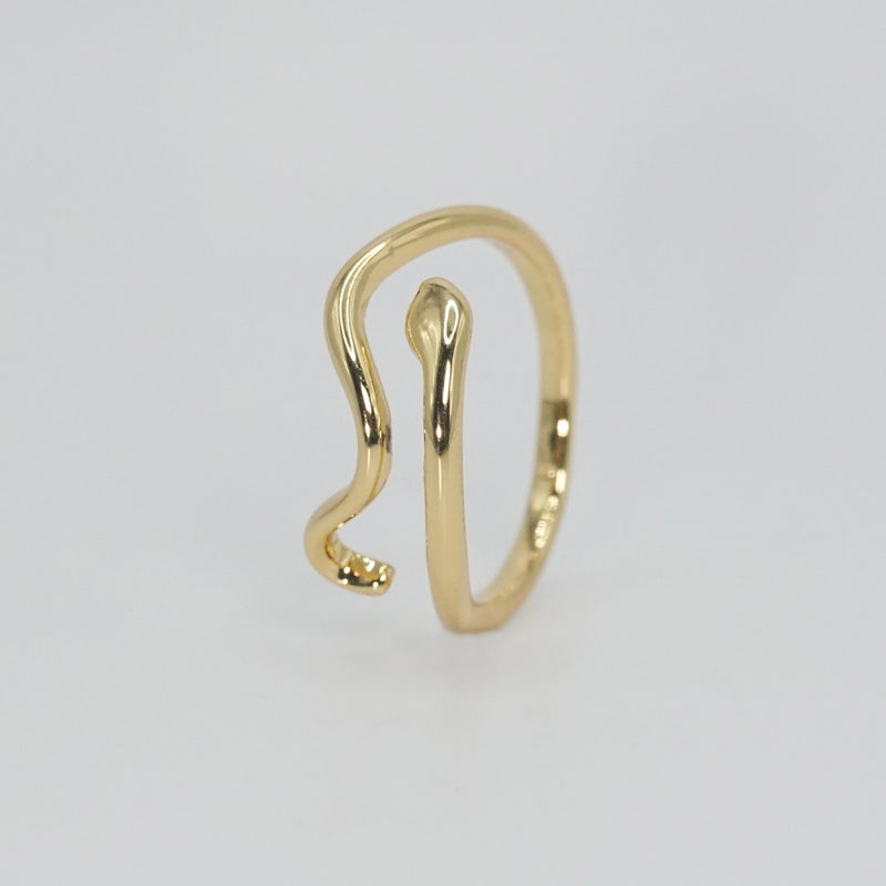 Colina Ring: Sleek snake-shaped design adorned with sparkling stones, exuding captivating allure.