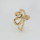 Valle Vista Ring: Serpentine design with captivating shiny stones, epitome of timeless allure.