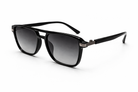 Black sunglasses with gradient lenses on a white background