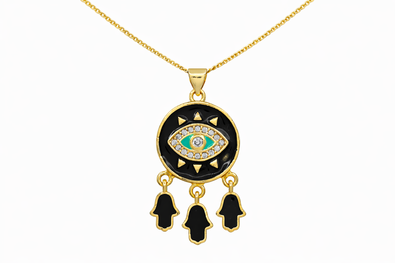 Shadow Hamsa Necklace