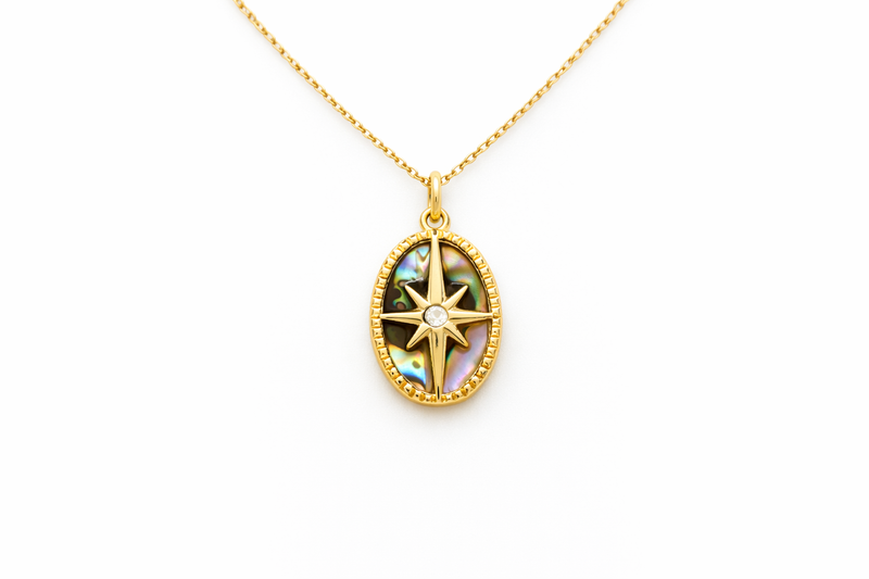Isla North Star Oval Necklace