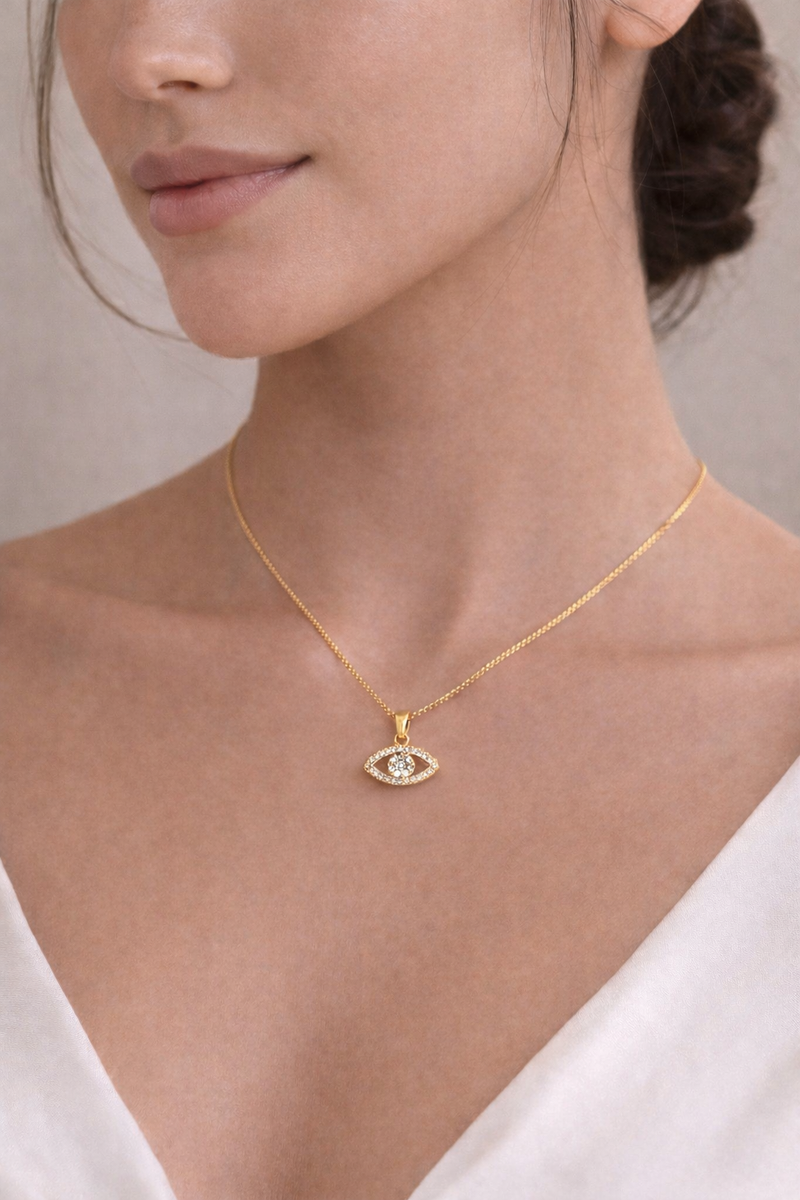 Pave Evil Eye Necklace